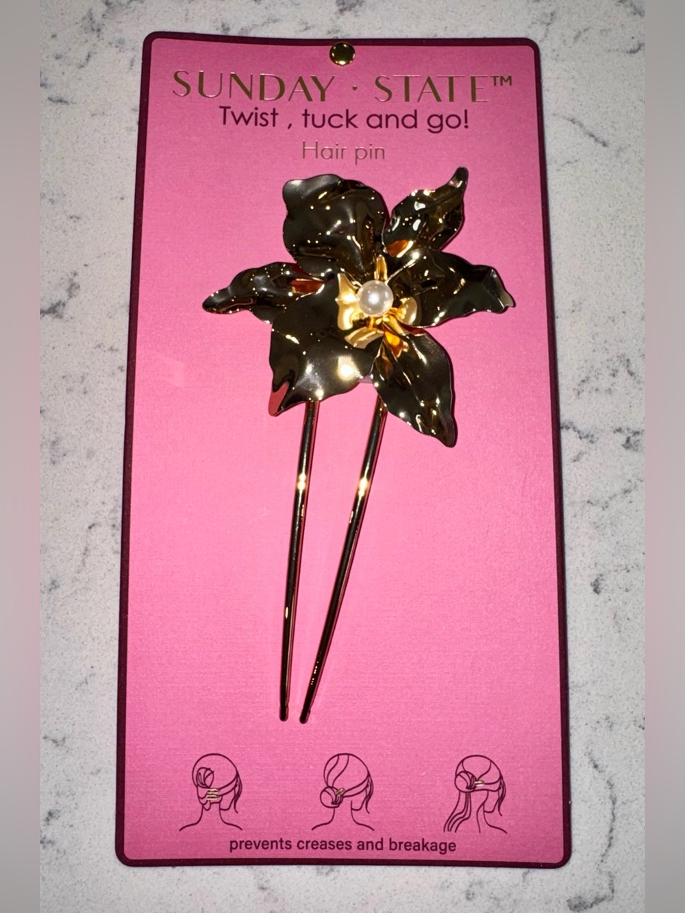 Sunday State Gold Floral Hair Pin - Gold